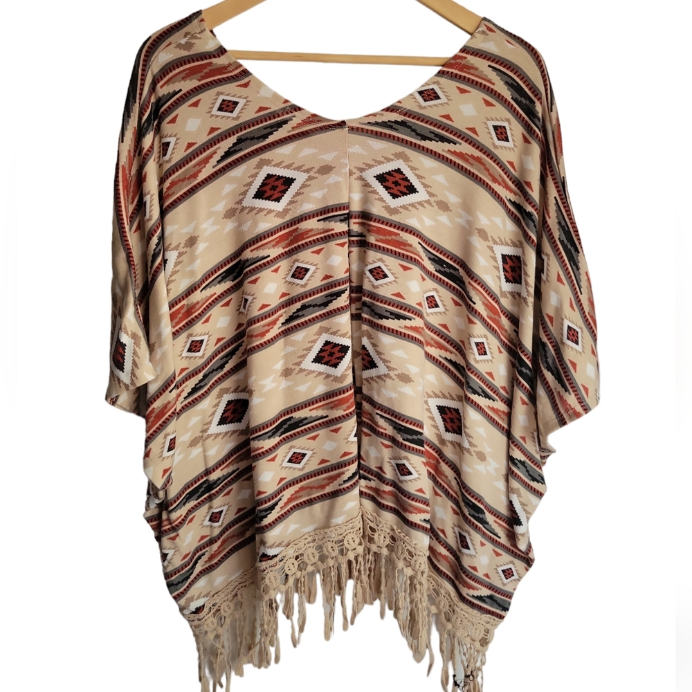 🎉 5 for $25 - Aztec print Pancho with arms